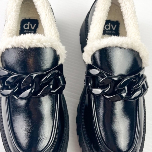 Dolce Vita Black Loafers with Chain Detail NEW NEW. - Picture 1 of 8
